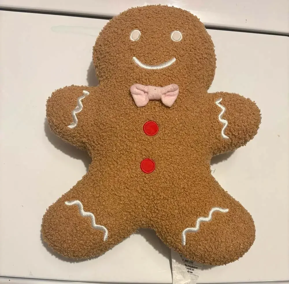 Gingerbread Man Decorative Sherpa Pillow